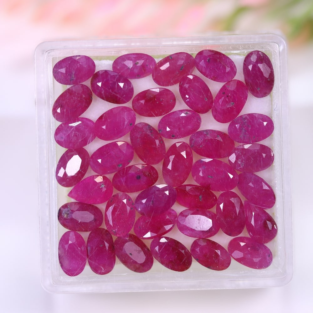 12.49Ct Red Ruby Set - Polished Faceted (1 of 2)