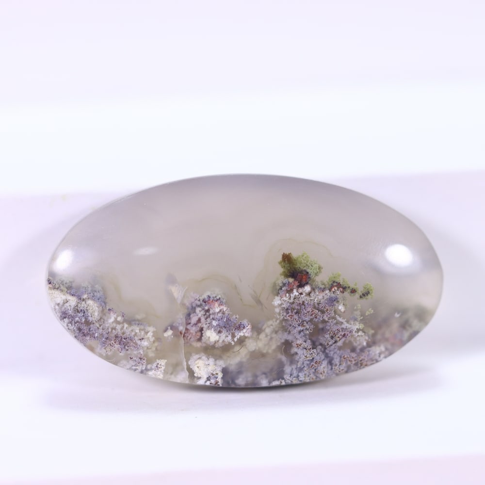 25.27Ct Moss Agate Cabochon - Polished - 30x16mm Approx: Ksmith Jewels Global Welcome to our auction house, today auction brought to you by Ksmith Jewels Global based in Penang, Malaysia specialize in all kinds of opal and color gemstone both in manufacturi
