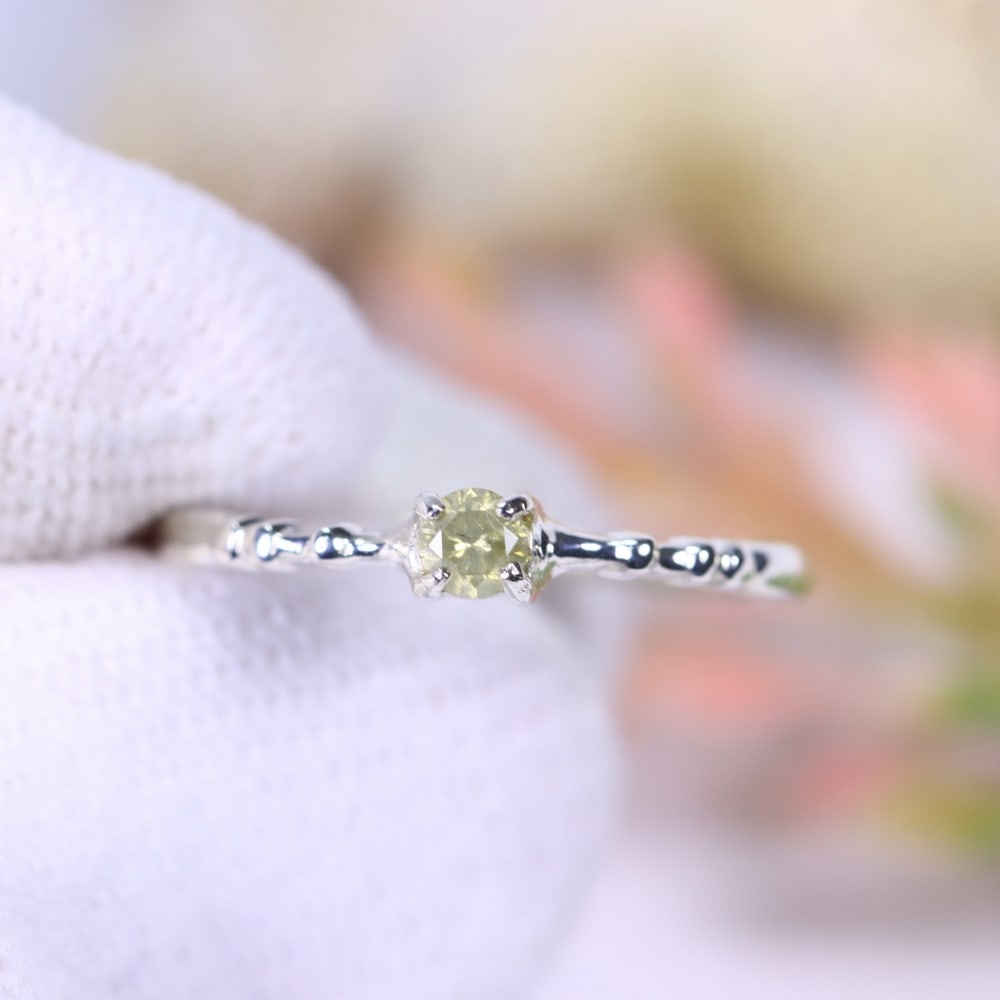 0.83g Natural Diamond Sterling Silver 925 Ring - Size US 5.5 - Total Diamond 0.11ct (1 of 2)