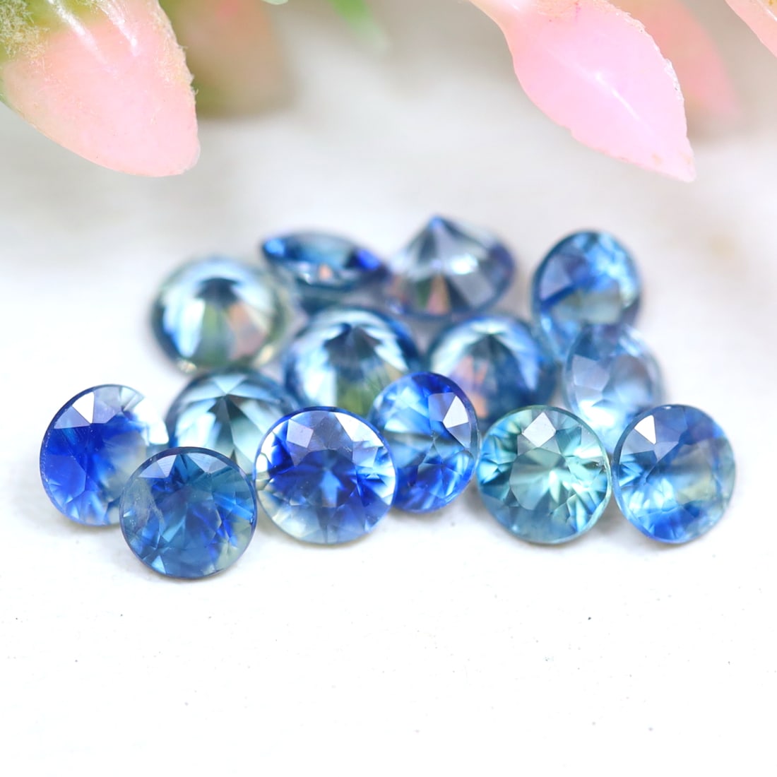 1.49Ct 3.0MM Natural Rare Diamond Cut Multi-color Sapphire VVS-VS in Lots (1 of 2)