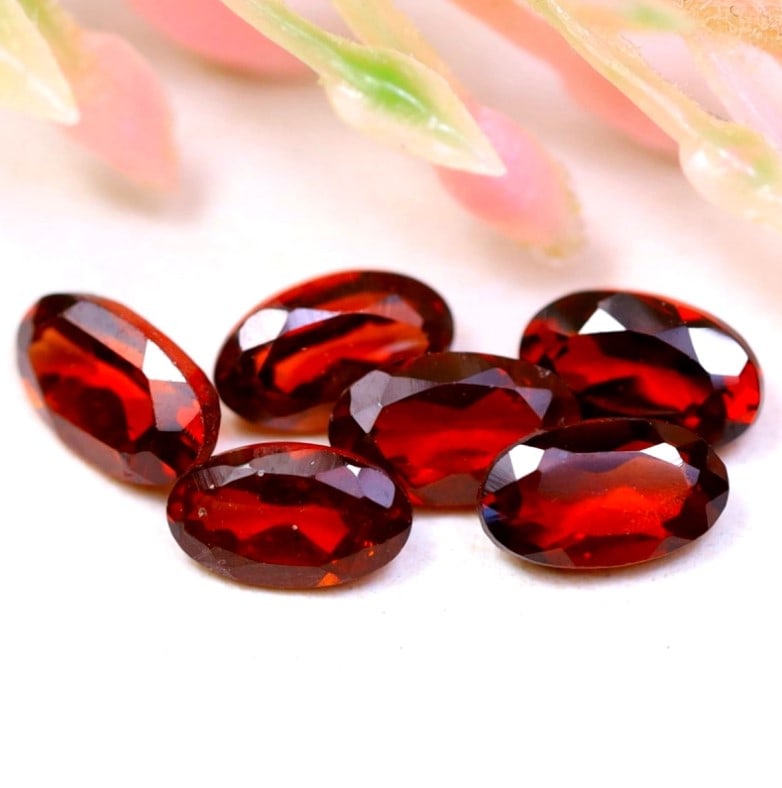 Garnet 1.94Ct Natural Oval Cut Orange Red Garnet Lot (1 of 2)