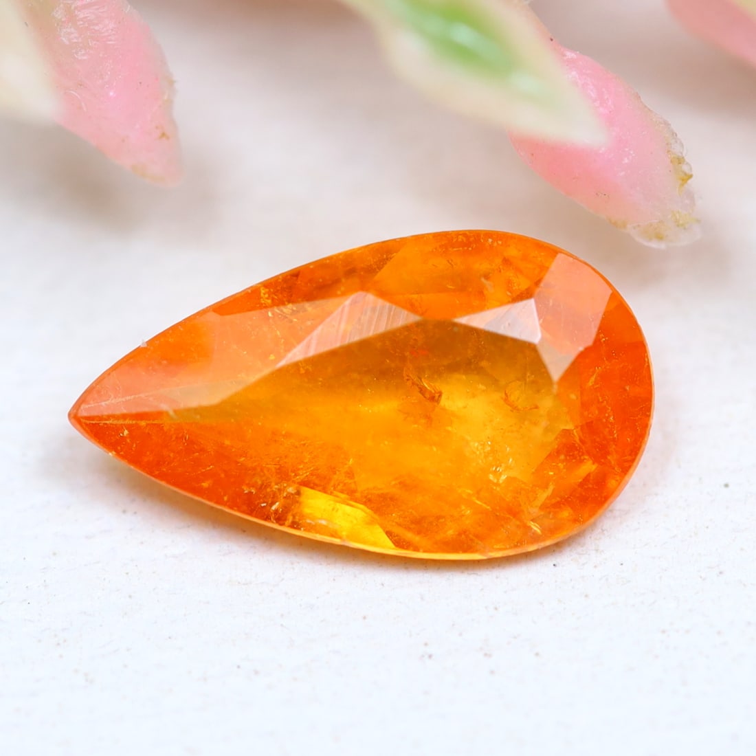 1.04Ct Natural Fanta Orange Spessartite Garnet Pear Faceted for Jewelry Making: Ksmith Jewels Global Welcome to our auction house, today auction brought to you by Ksmith Jewels Global based in Penang, Malaysia specialize in all kinds of opal and color gemstone both in manufacturi