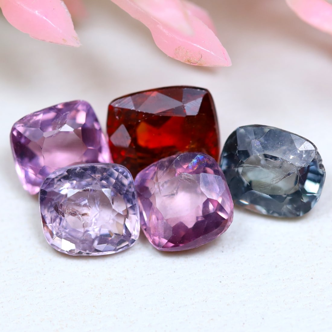 3.44Ct Natural Multi Color Cushion Burmese Spinel in Lot: Ksmith Jewels Global Welcome to our auction house, today auction brought to you by Ksmith Jewels Global based in Penang, Malaysia specialize in all kinds of opal and color gemstone both in manufacturi