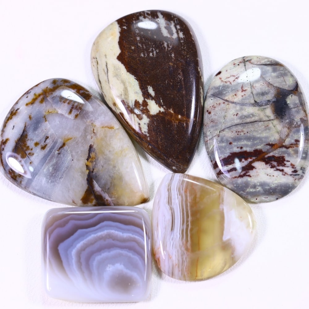 105Ct Multi Agate Cabochon Set - Polished - 32x20 mm Approx: Ksmith Jewels Global Welcome to our auction house, today auction brought to you by Ksmith Jewels Global based in Penang, Malaysia specialize in all kinds of opal and color gemstone both in manufacturi