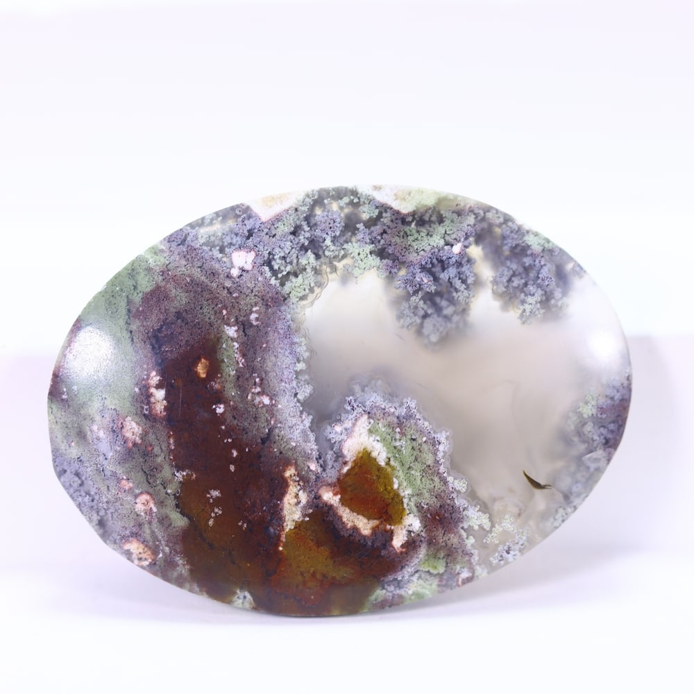 34.86Ct Moss Agate Cabochon - Polished - 35x26mm Approx: Ksmith Jewels Global Welcome to our auction house, today auction brought to you by Ksmith Jewels Global based in Penang, Malaysia specialize in all kinds of opal and color gemstone both in manufacturi