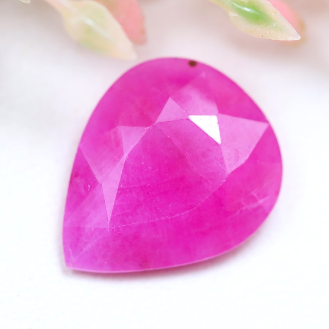 4.11Ct Natural Winza Heated Ruby Purplish Red Pear Cut for Jewelry Making (1 of 2)