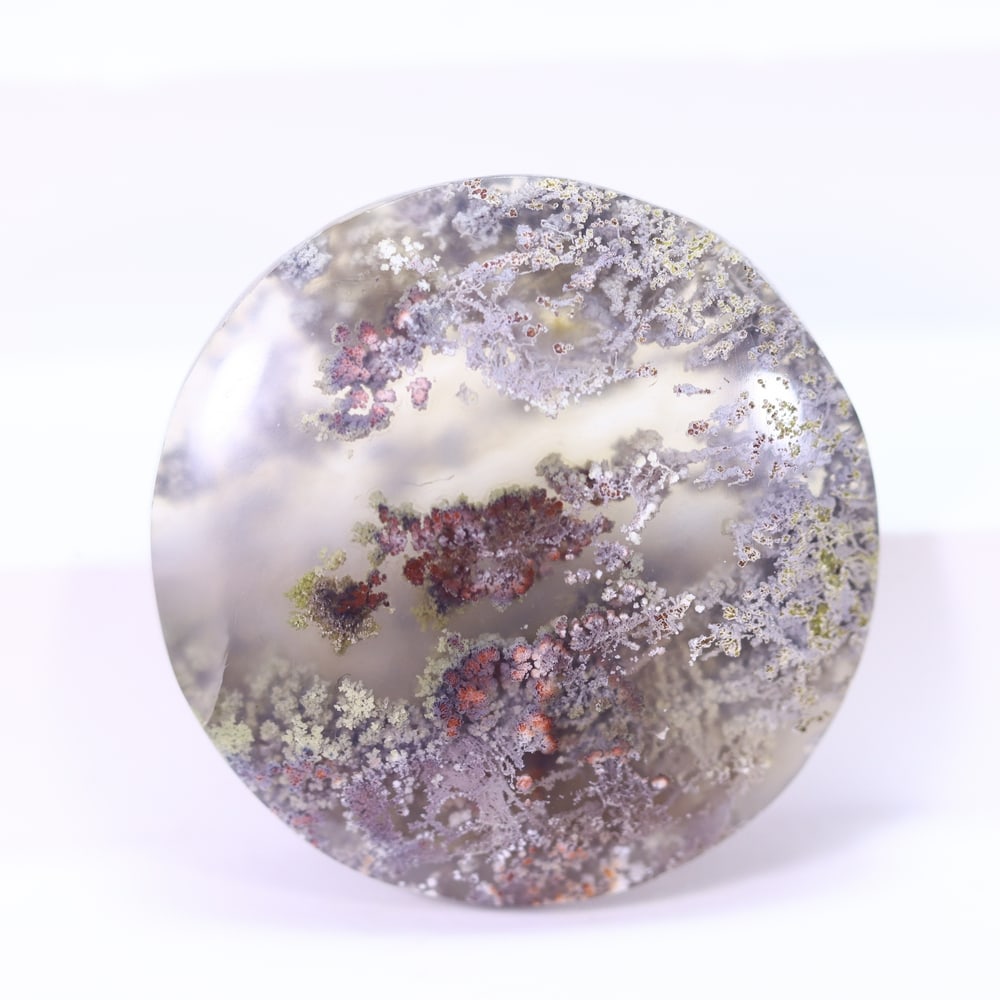 59.08Ct Moss Agate Cabochon - Polished - 33x33mm Approx: Ksmith Jewels Global Welcome to our auction house, today auction brought to you by Ksmith Jewels Global based in Penang, Malaysia specialize in all kinds of opal and color gemstone both in manufacturi