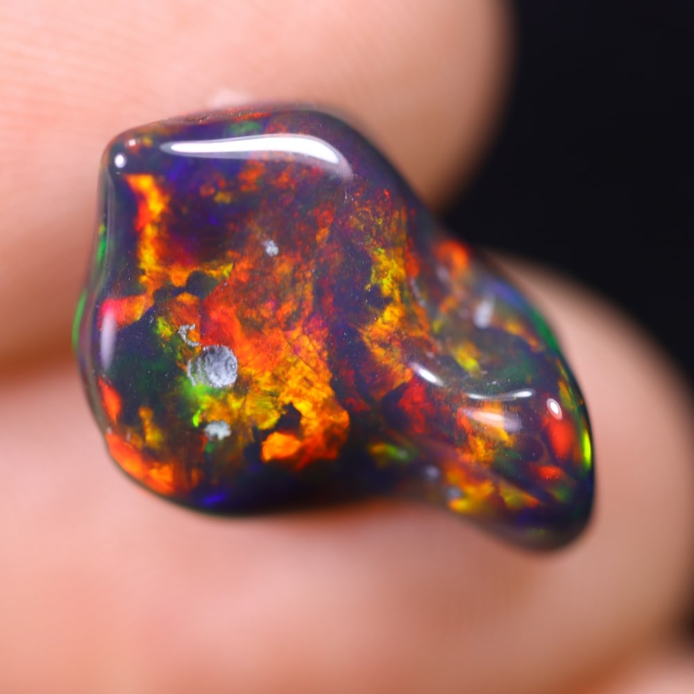 5.22Ct Natural Freeform Black Opal - 15x12x5mm - Polished Rough (1 of 7)