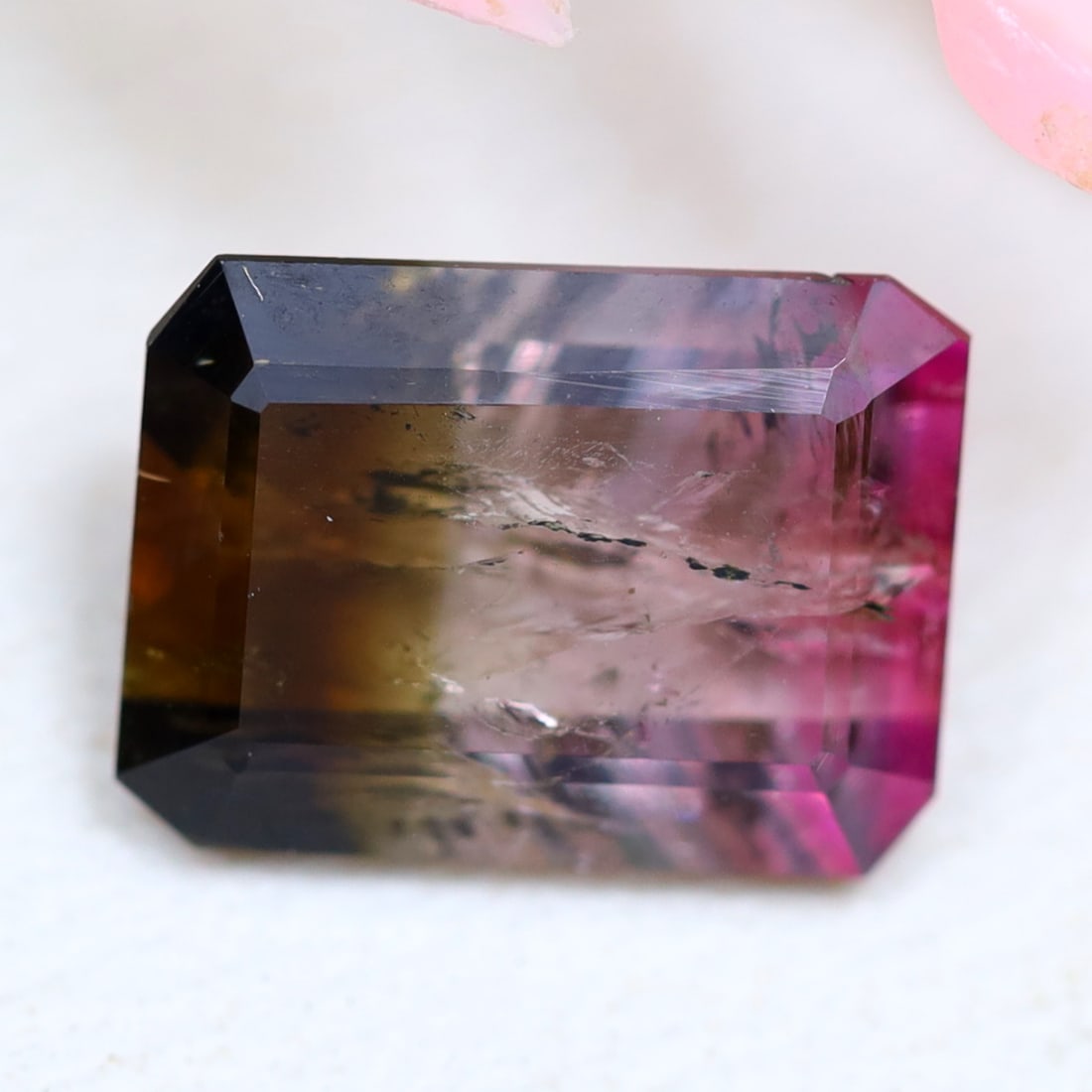 Tourmaline 1.60Ct Natural Mozambique Tri-Color Tourmaline Emerald Cut (1 of 2)