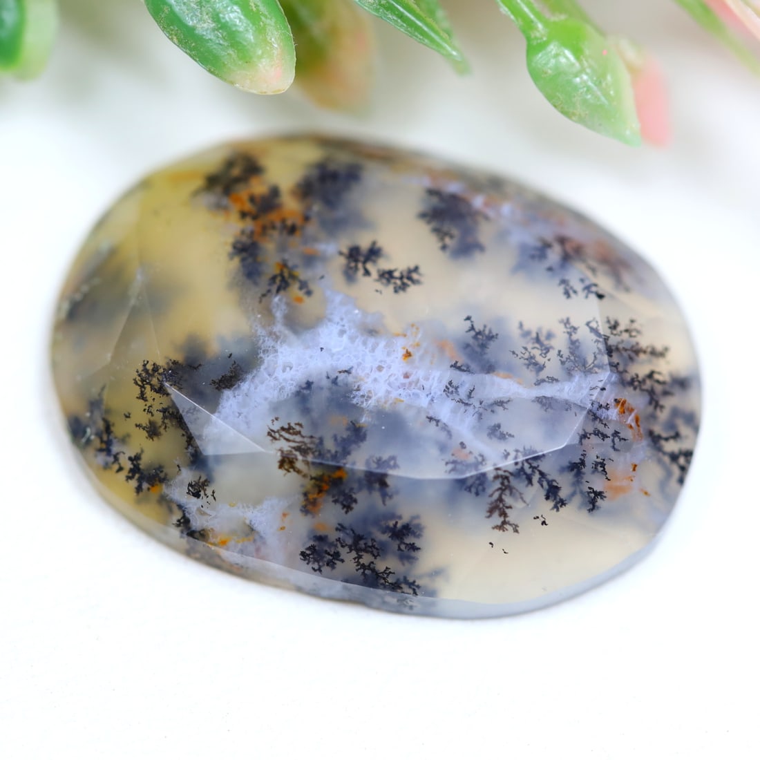 Dendrite Opal 13.28Ct Oval Cut Natural Faceted Dendrite Opal (1 of 2)