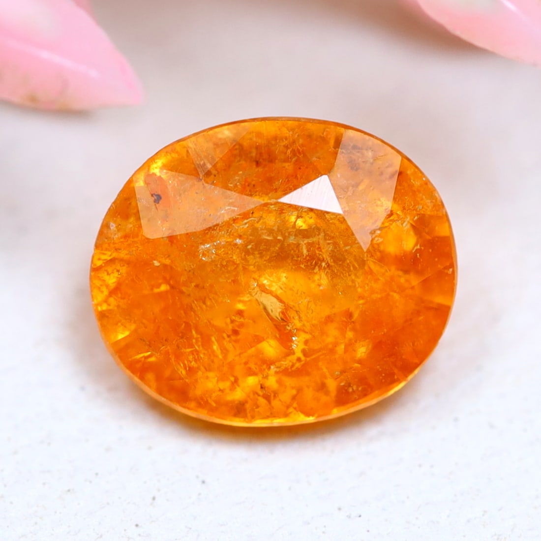 1.21Ct Natural Fanta Orange Spessartite Garnet Oval Faceted for Jewelry Making: Ksmith Jewels Global Welcome to our auction house, today auction brought to you by Ksmith Jewels Global based in Penang, Malaysia specialize in all kinds of opal and color gemstone both in manufacturi
