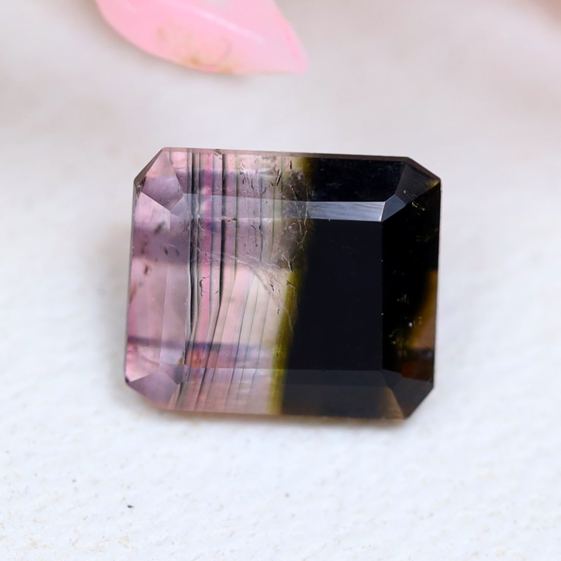 Tourmaline 0.79Ct Natural Mozambique Bi-Color Tourmaline Emerald Cut (1 of 2)