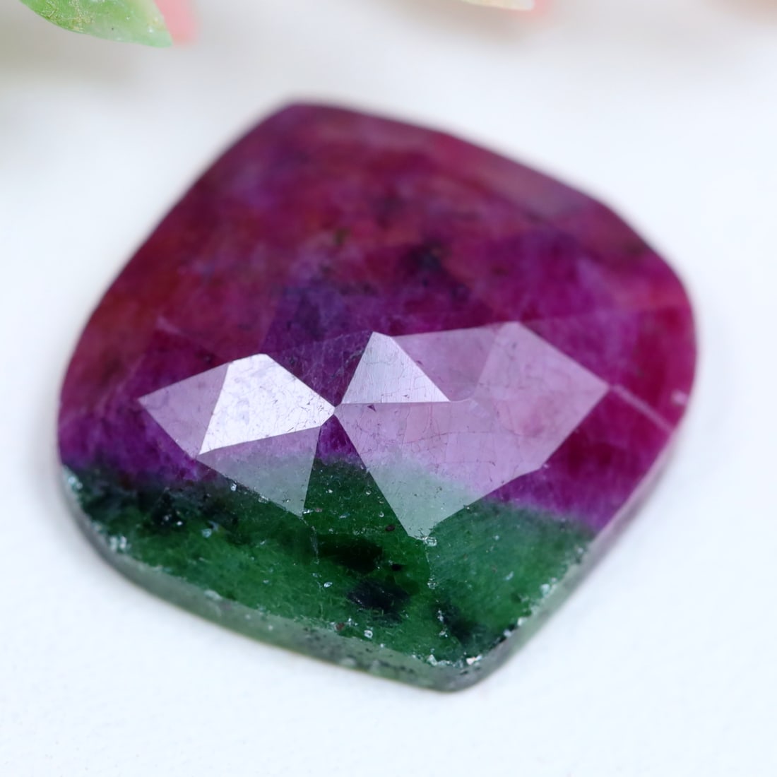 12.05Ct Natural Untreated Ruby Zoisite Rose Cut Gemstone (1 of 2)