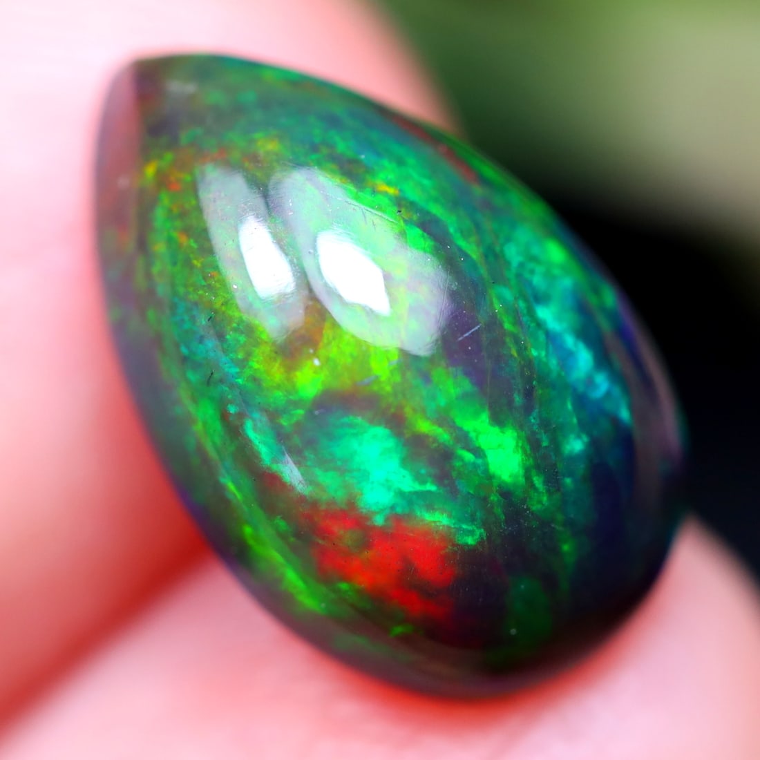 2.87Ct Natural Ethiopian Welo Smoked Opal - Ethiopian Opal - Pear Cabochon: Ksmith Jewels Global Welcome to our auction house, today auction brought to you by Ksmith Jewels Global based in Penang, Malaysia specialize in all kinds of opal and color gemstone both in manufacturi