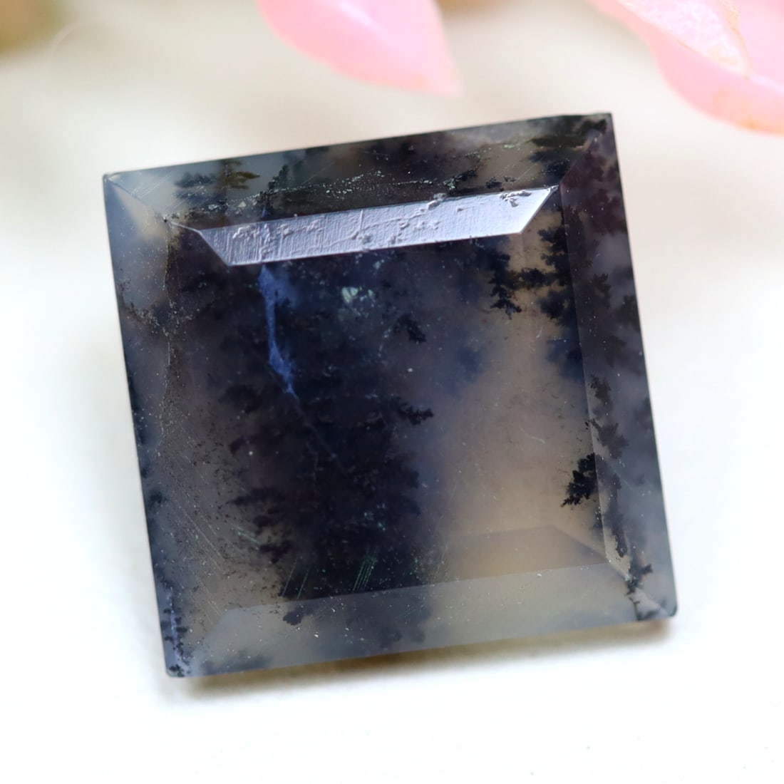 Dendrite Opal 3.23Ct Square Cut Natural Faceted Dendrite Opal (1 of 2)