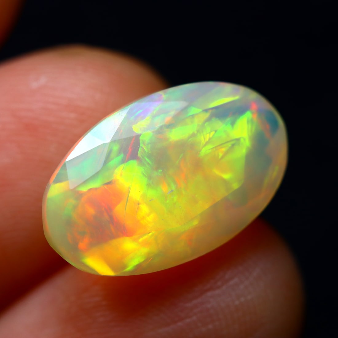 3.92Ct Natural Flashy Rainbow Ethiopian Faceted Welo Opal - Ethiopian Opal (OT6987) (1 of 4)