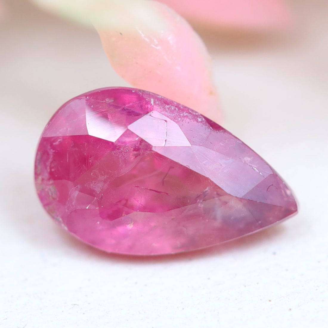 0.84Ct Natural Winza Unheated Orange Ruby Pear Cut (1 of 2)