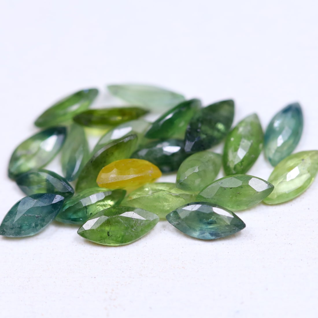 3.43Ct Natural Wholesale Blueish Green Sapphire Lot - Madagascar Gemstone - Marquise Faceted OT7033 (1 of 2)
