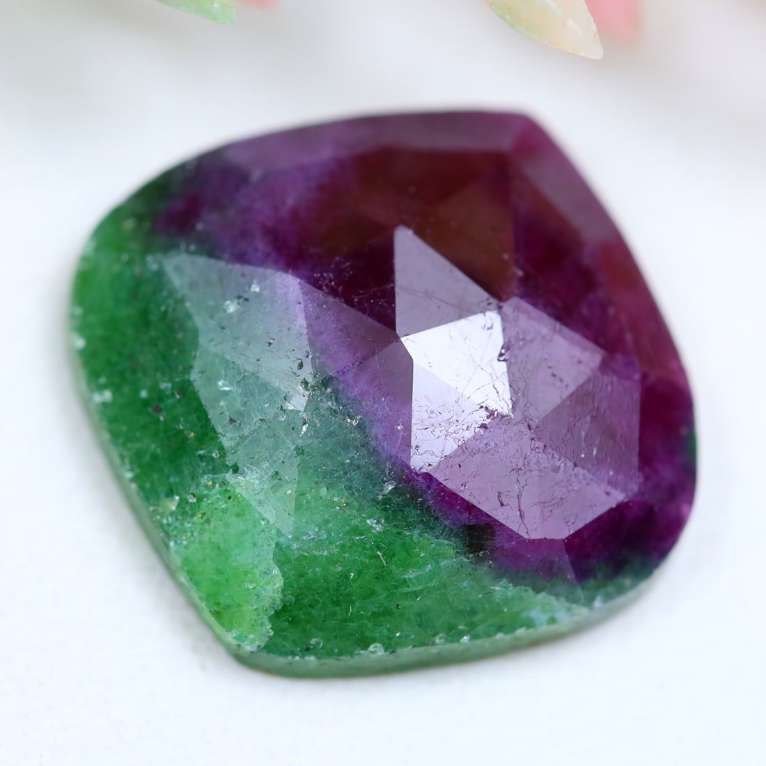11.21Ct Natural Untreated Ruby Zoisite Rose Cut Gemstone (1 of 2)