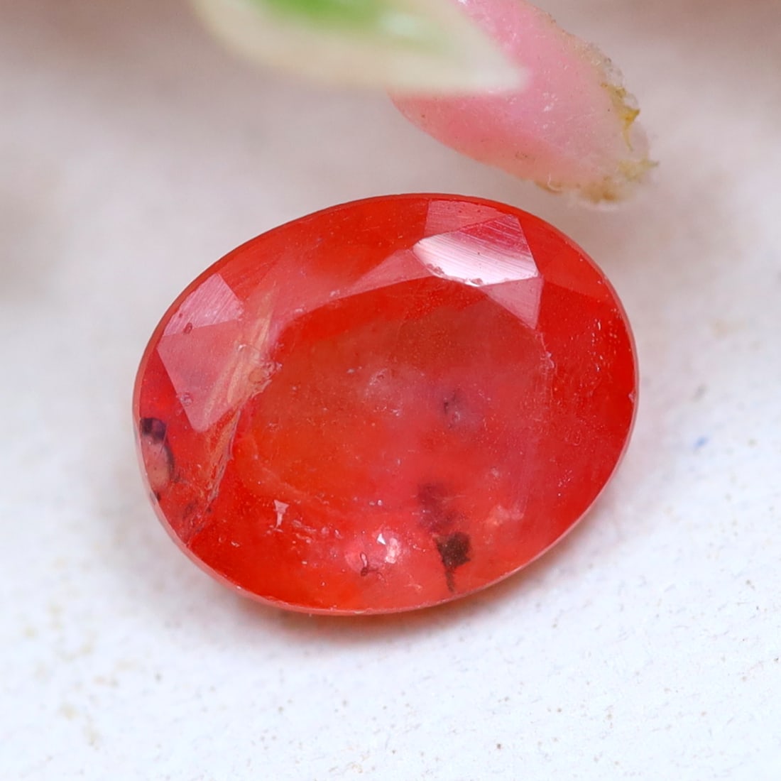 0.70Ct Natural Winza Normal Heated Ruby Orangy Pink Oval Cut for Jewelry Making (1 of 2)
