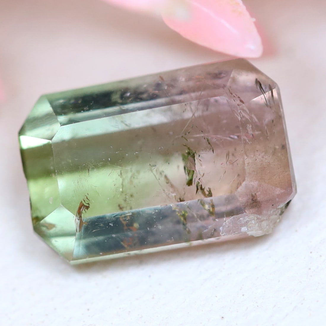 Tourmaline 1.34Ct Emerald Cut Natural Bi-Color Afghanistan Tourmaline (1 of 2)