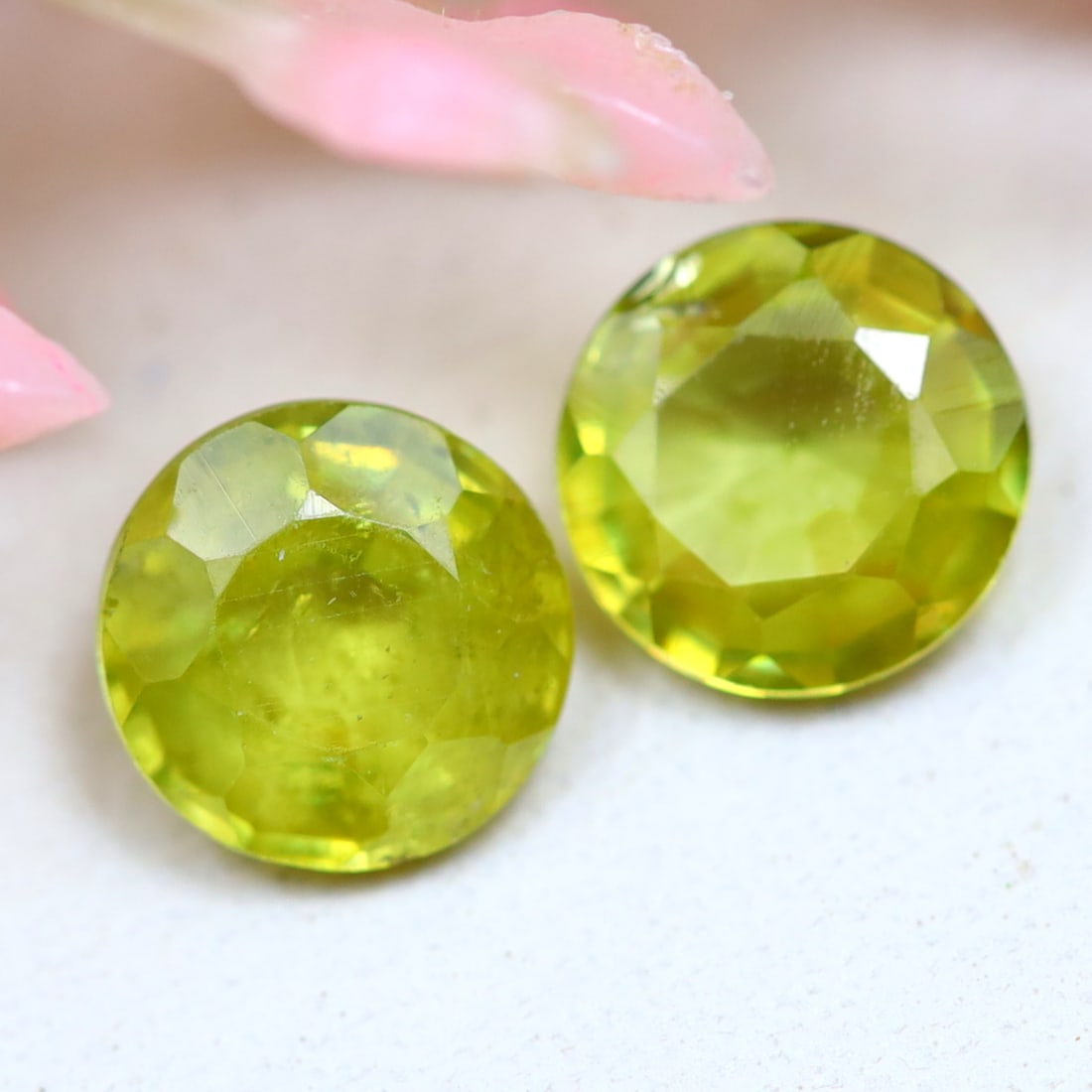 1.12Ct Natural Round Yellowish Green Madagascar Sphene (1 of 2)