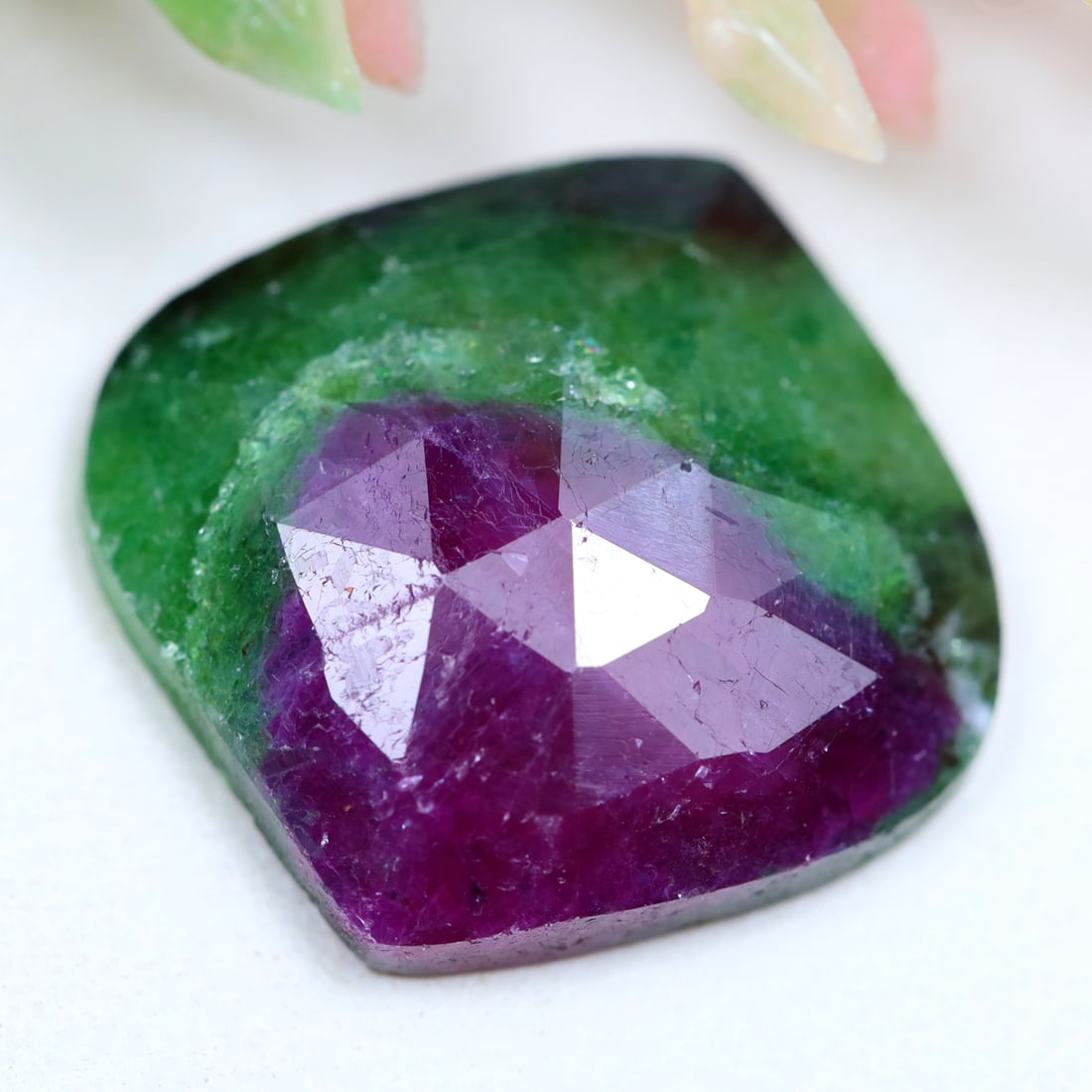 9.46Ct Natural Untreated Ruby Zoisite Rose Cut Gemstone (1 of 2)