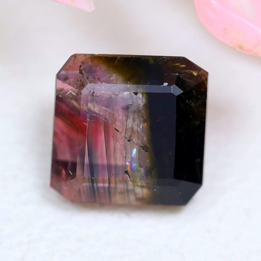 Tourmaline 1.08Ct Natural Mozambique Tri-Color Tourmaline Emerald Cut (1 of 2)