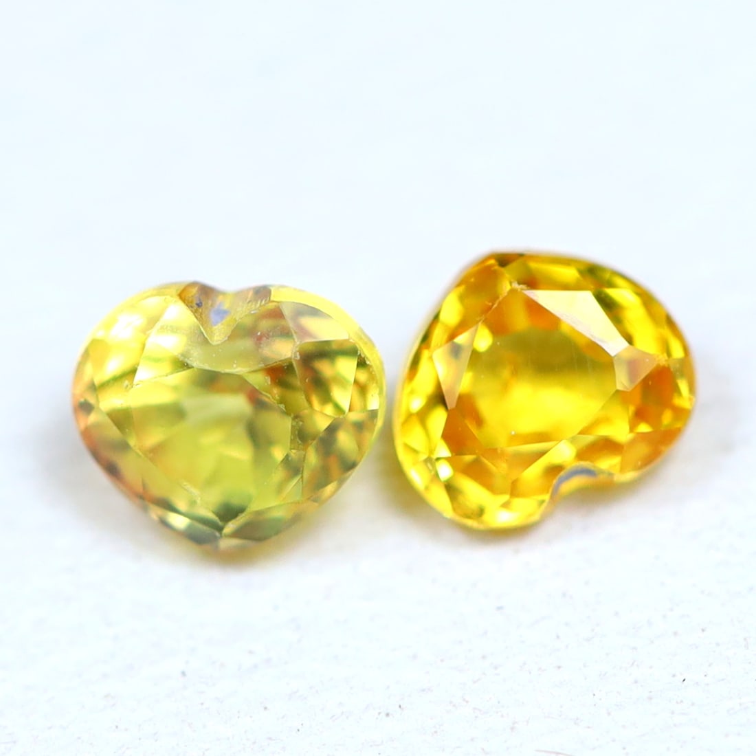 Yellow Sapphire 0.67Ct Natural Tanzania Heart Shape Yellow Sapphire Pair (1 of 2)