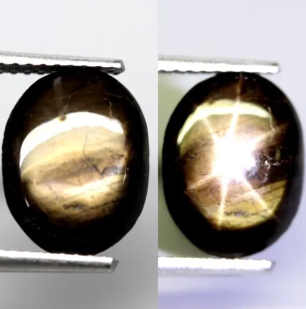 Star Sapphire 3.53Ct Natural Greenish 6 Rays Gold Star Sapphire (1 of 1)