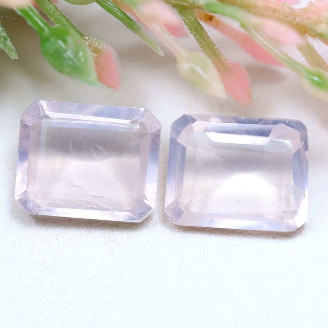 Rose Quartz 5.65Ct Rectangle Cut Natural Pinkish Rose Quartz Lot (1 of 1)