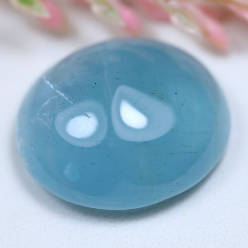 Aquamarine 18.49Ct Natural Large Blue Aquamarine Smooth Cabochon (1 of 2)