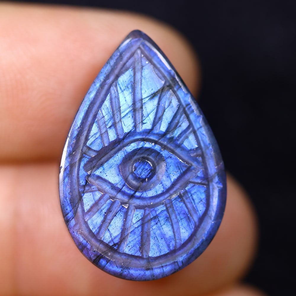 18.14cts Labradorite Evil Eye - Carving , 1216E (1 of 3)