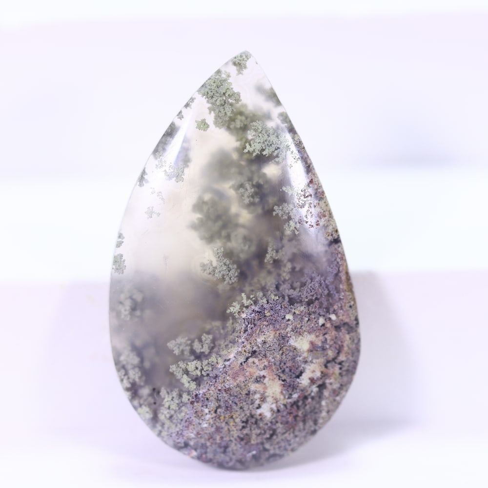 28.77Ct Moss Agate Cabochon - Polished - 34x21mm Approx, 1160E: Ksmith Heritage Auctioneers Welcome to our auction house, today auction brought to you by Ksmith Heritage Auctioneers based in Penang, Malaysia specialize in all kinds of opal and color gemstone both
