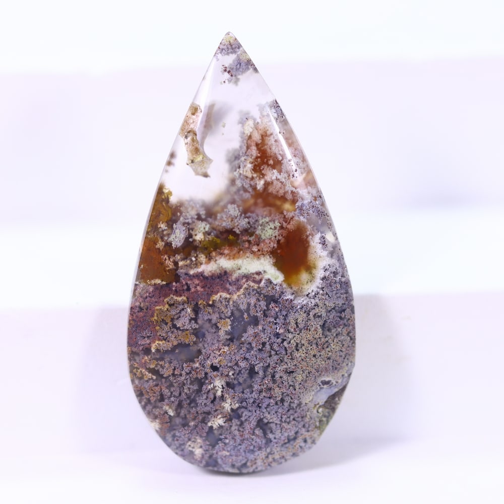 28.31Ct Moss Agate Cabochon - Polished - 39x20mm Approx, 91B: Ksmith Heritage Auctioneers Welcome to our auction house, today auction brought to you by Ksmith Heritage Auctioneers based in Penang, Malaysia specialize in all kinds of opal and color gemstone both