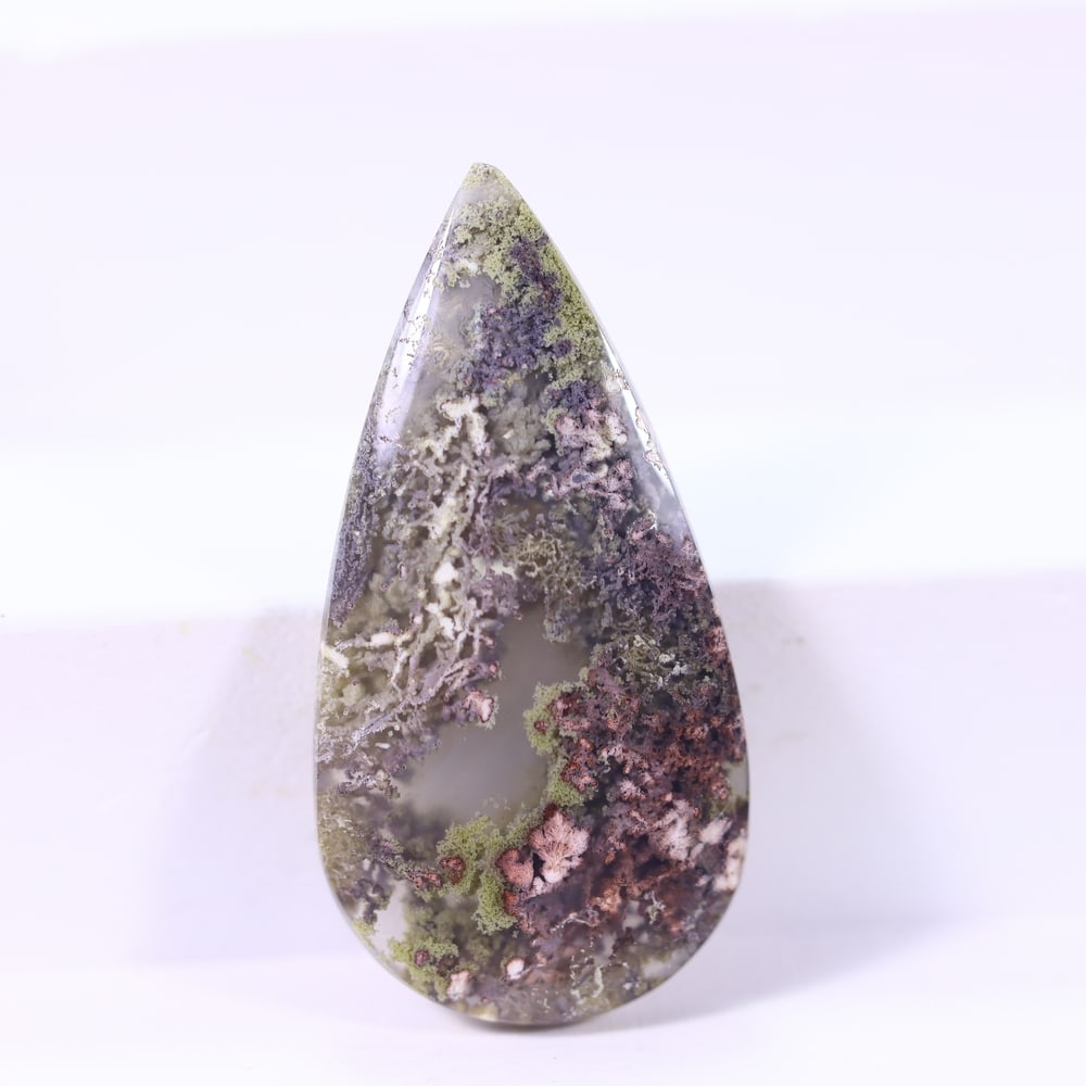 15.02Ct Moss Agate Cabochon - Polished - 32x16mm Approx, 931B: Ksmith Heritage Auctioneers Welcome to our auction house, today auction brought to you by Ksmith Heritage Auctioneers based in Penang, Malaysia specialize in all kinds of opal and color gemstone both