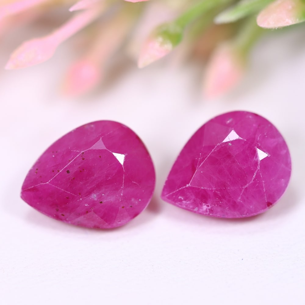 6.26529Ct Red Ruby Set - Polished Faceted , 860E (1 of 2)
