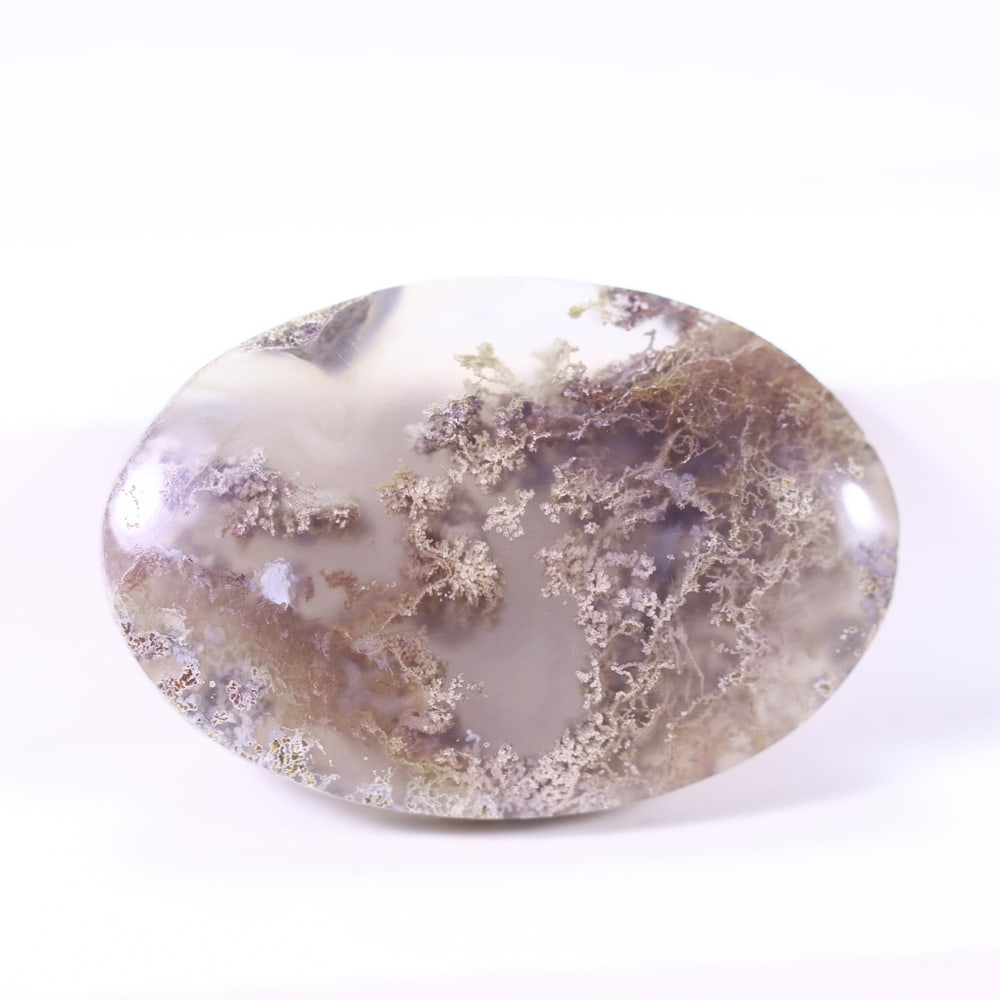 35.58Ct Moss Agate Cabochon - Polished - 31x21mm Approx, 1011B: Ksmith Heritage Auctioneers Welcome to our auction house, today auction brought to you by Ksmith Heritage Auctioneers based in Penang, Malaysia specialize in all kinds of opal and color gemstone both