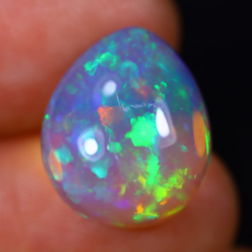 7.47Ct Welo Opal Polished - Ethiopian Opal - Pear Cabochon, 1093B: Ksmith Heritage Auctioneers Welcome to our auction house, today auction brought to you by Ksmith Heritage Auctioneers based in Penang, Malaysia specialize in all kinds of opal and color gemstone both