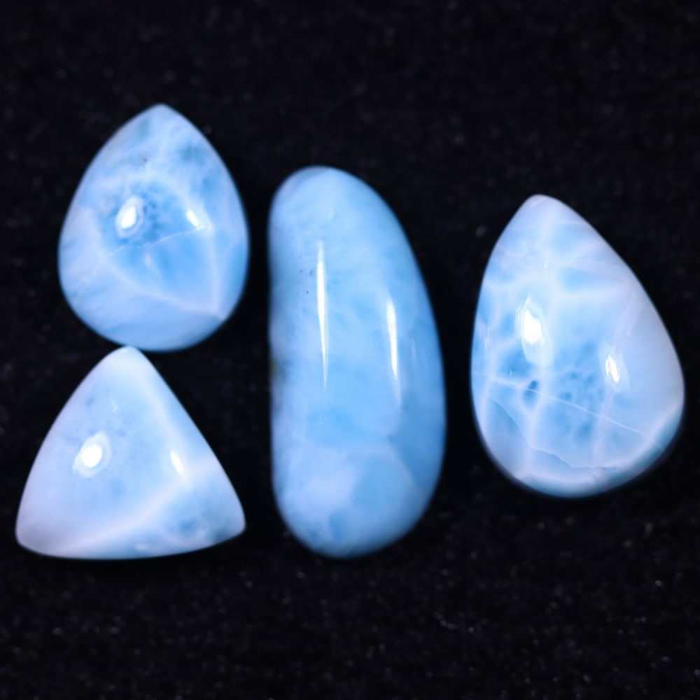*28.38cts Natural Larimar Set - Polished Cabochon, 612B: Ksmith Heritage Auctioneers Welcome to our auction house, today auction brought to you by Ksmith Heritage Auctioneers based in Penang, Malaysia specialize in all kinds of opal and color gemstone both