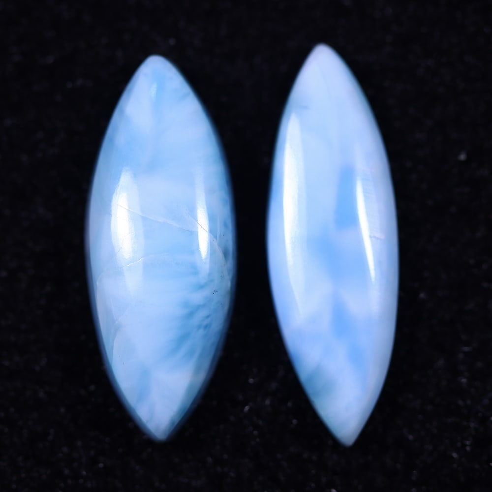 *24.39cts Natural Larimar Set - Polished Cabochon, 504B: Ksmith Heritage Auctioneers Welcome to our auction house, today auction brought to you by Ksmith Heritage Auctioneers based in Penang, Malaysia specialize in all kinds of opal and color gemstone both