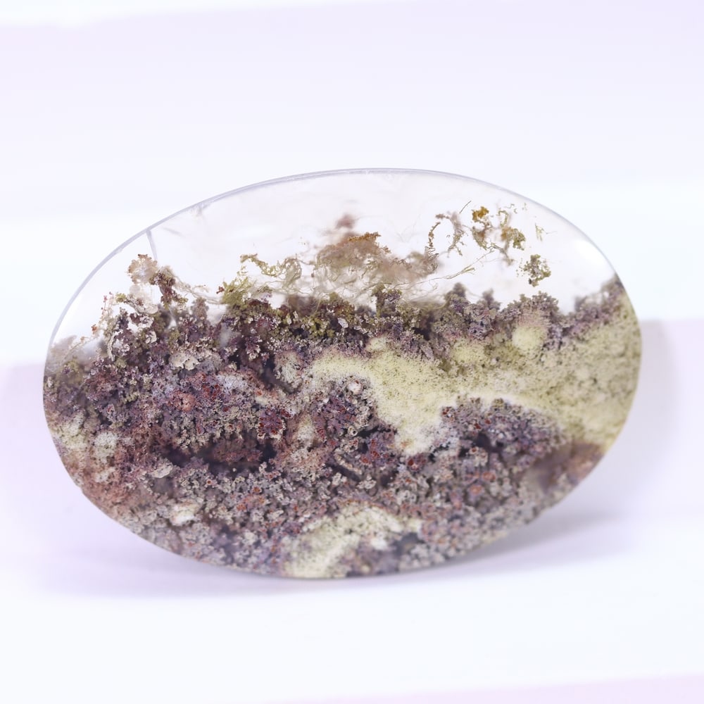 36.16Ct Moss Agate Cabochon - Polished - 39x27mm Approx, 703E: Ksmith Heritage Auctioneers Welcome to our auction house, today auction brought to you by Ksmith Heritage Auctioneers based in Penang, Malaysia specialize in all kinds of opal and color gemstone both