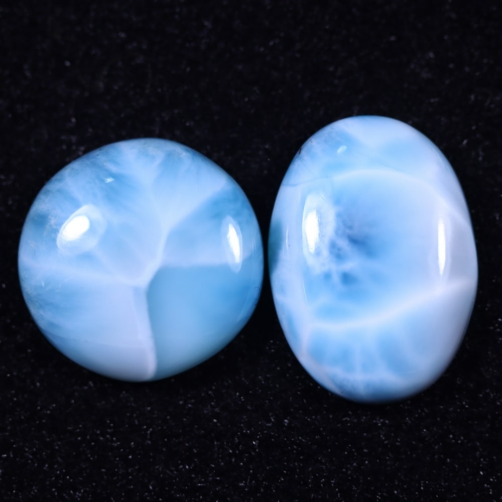*34.66cts Natural Larimar Set - Polished Cabochon, 50E: Ksmith Heritage Auctioneers Welcome to our auction house, today auction brought to you by Ksmith Heritage Auctioneers based in Penang, Malaysia specialize in all kinds of opal and color gemstone both