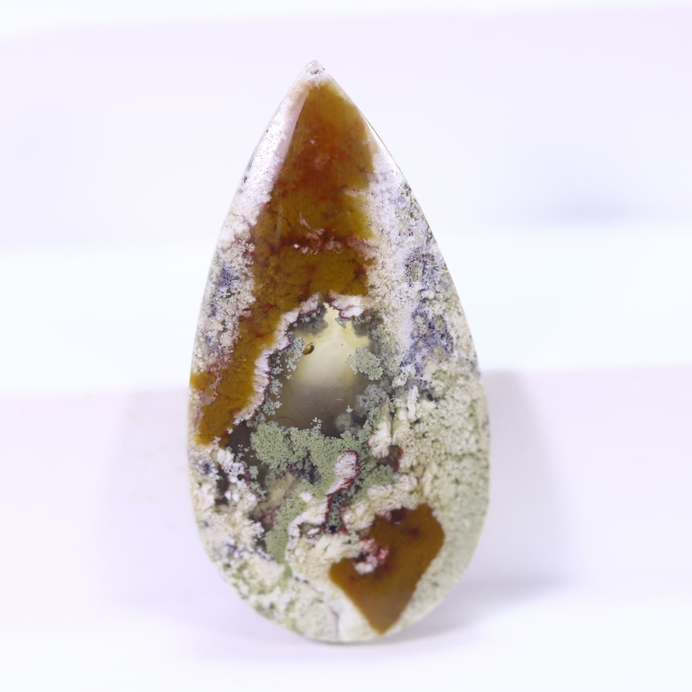 23.20Ct Moss Agate Cabochon - Polished - 35x18mm Approx, 870E: Ksmith Heritage Auctioneers Welcome to our auction house, today auction brought to you by Ksmith Heritage Auctioneers based in Penang, Malaysia specialize in all kinds of opal and color gemstone both