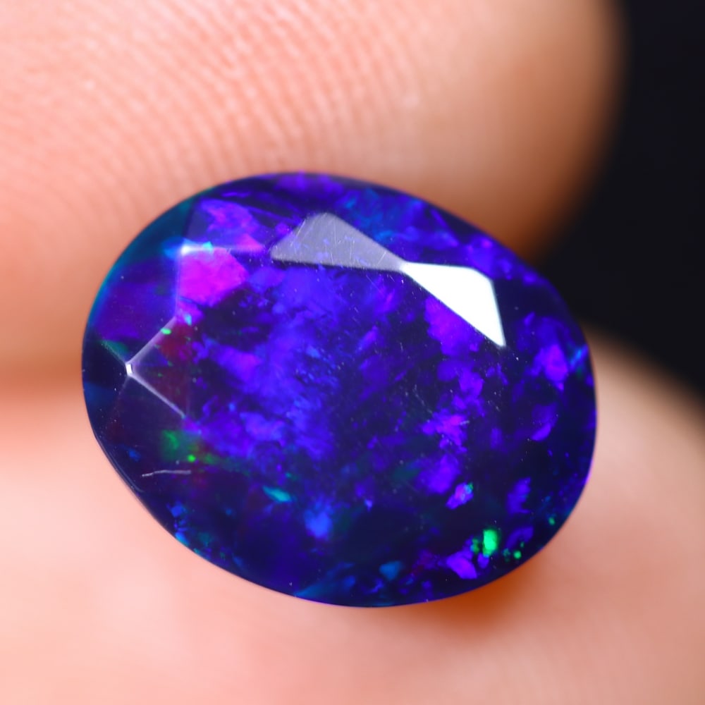 2.11Ct Welo Black Opal Faceted Polished - Ethiopian Opal, 1124E (1 of 7)