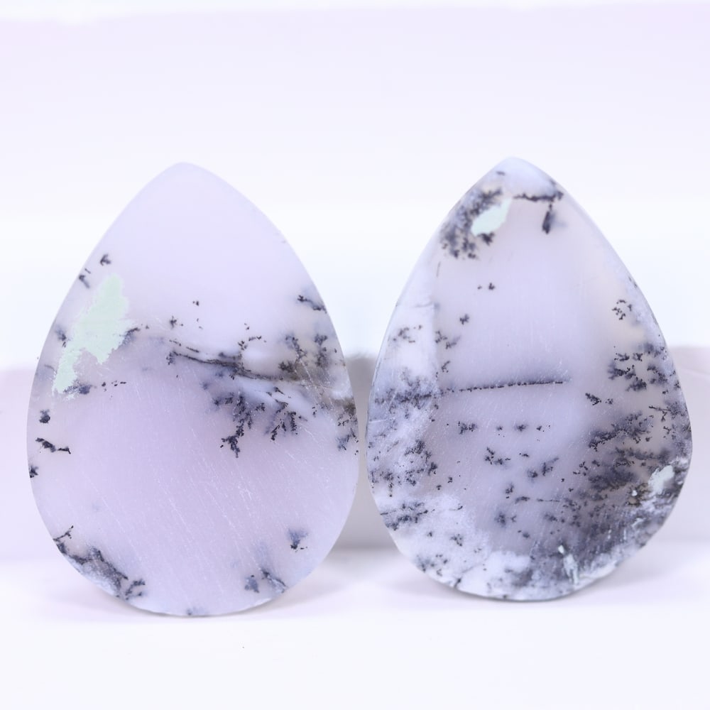 47.03Ct Dendrite Opal Pair - Cabochon Polished , 970B - 2