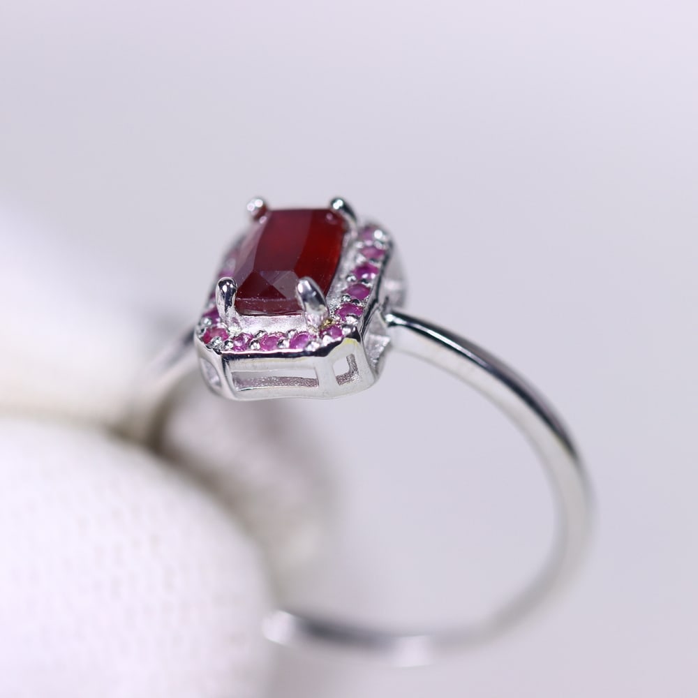 Ring Size US7.5 Ruby - 925 Sterling Silver , 11B - 3