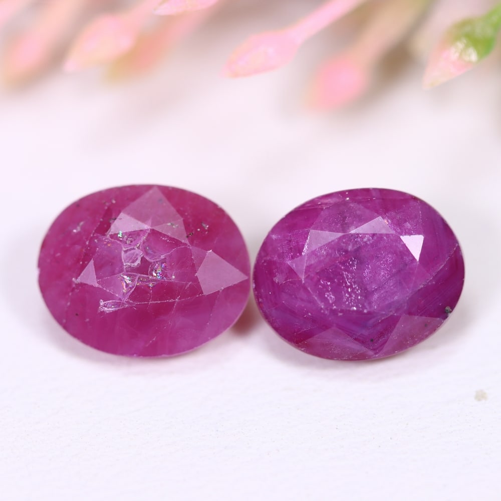 7.92Ct Red Ruby Set - Polished Faceted , 1172E (1 of 2)