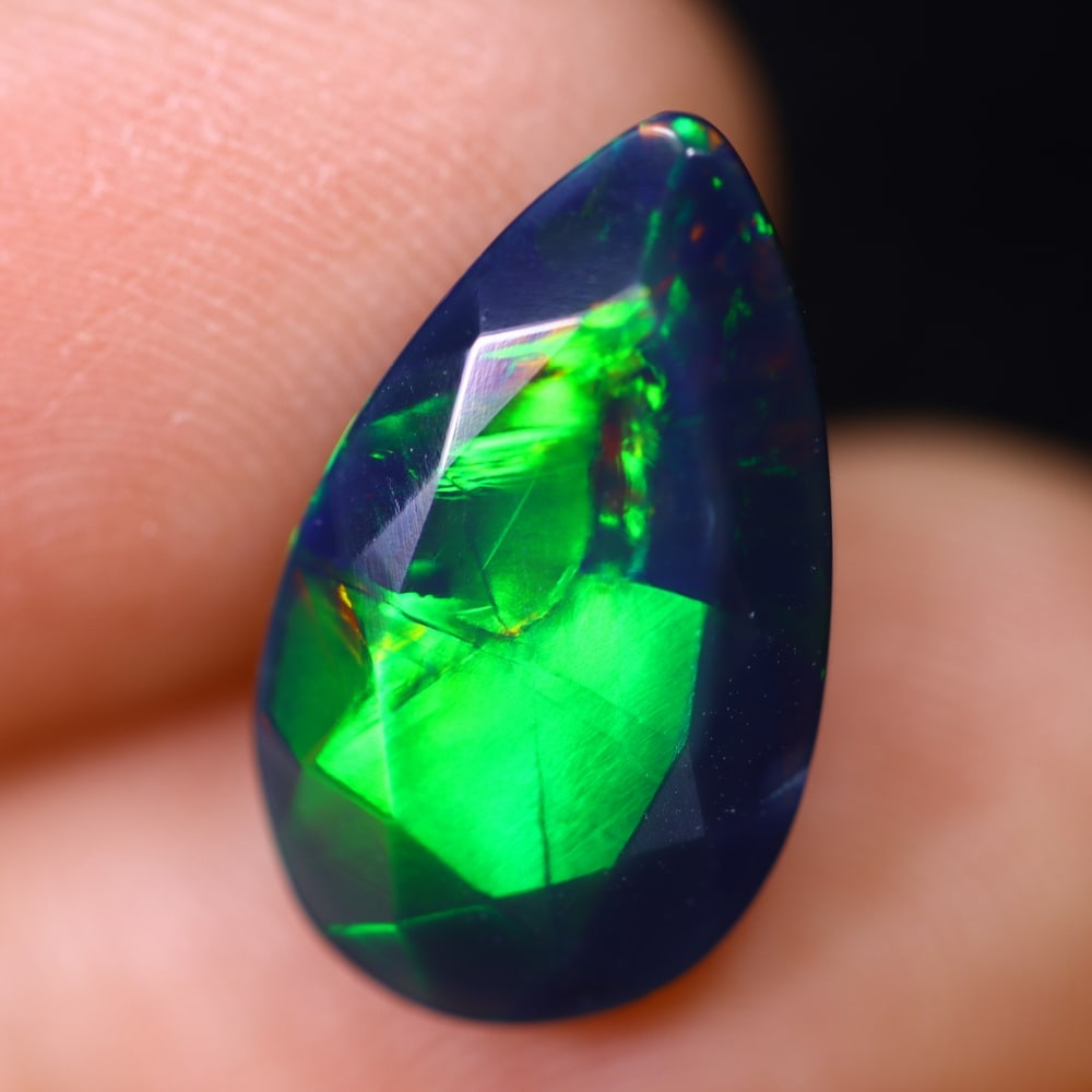 3.31Ct Welo Black Opal - Ethiopian Opal - Faceted Polished , 538E (1 of 8)