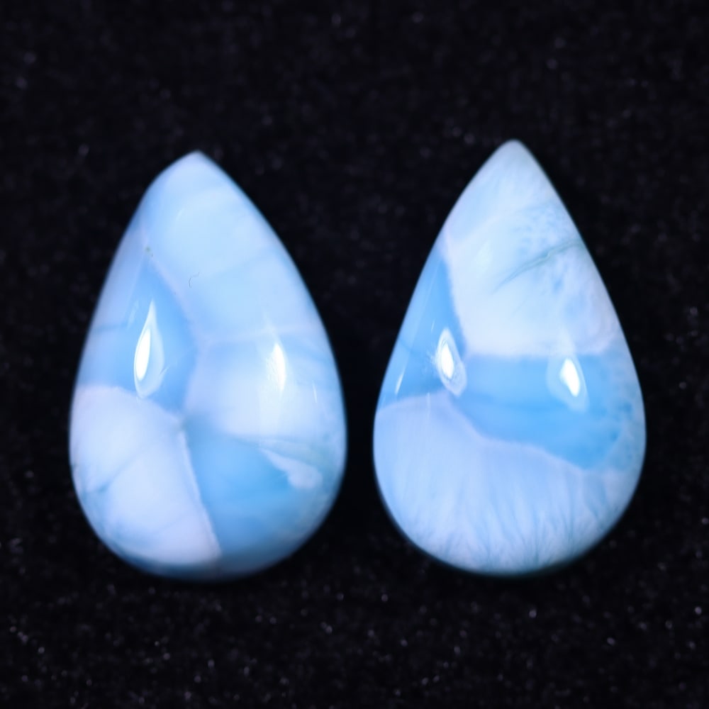 *28.27cts Natural Larimar Set - Polished Cabochon, 238B: Ksmith Heritage Auctioneers Welcome to our auction house, today auction brought to you by Ksmith Heritage Auctioneers based in Penang, Malaysia specialize in all kinds of opal and color gemstone both